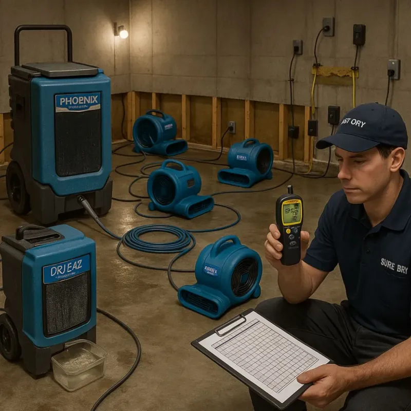 Structural Drying and Dehumidification process in Jonestown, PA